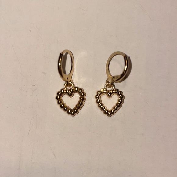 Jewelry Gold Heart Dangle Clamp Earrings Poshmark